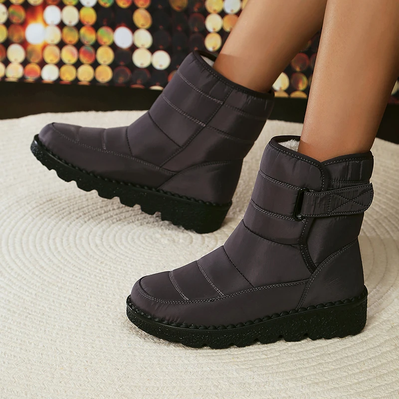 Waterproof Snow Boots for Women 2026 Non-slip Warm Winter Shoes Woman Thicken Plush Platform Ankle Boots Cotton Padded Shoes