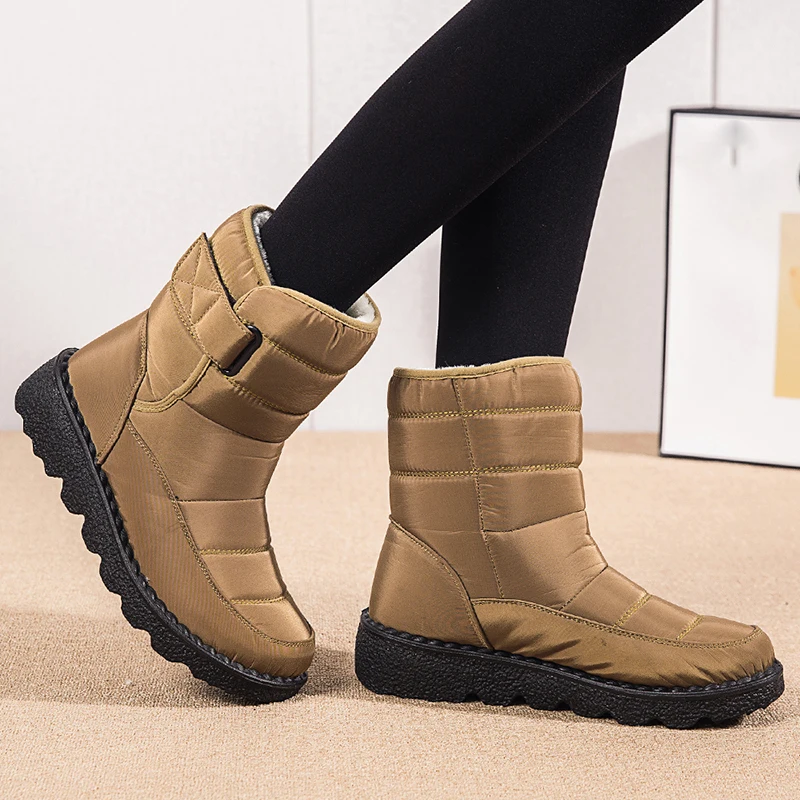 Waterproof Snow Boots for Women 2026 Non-slip Warm Winter Shoes Woman Thicken Plush Platform Ankle Boots Cotton Padded Shoes