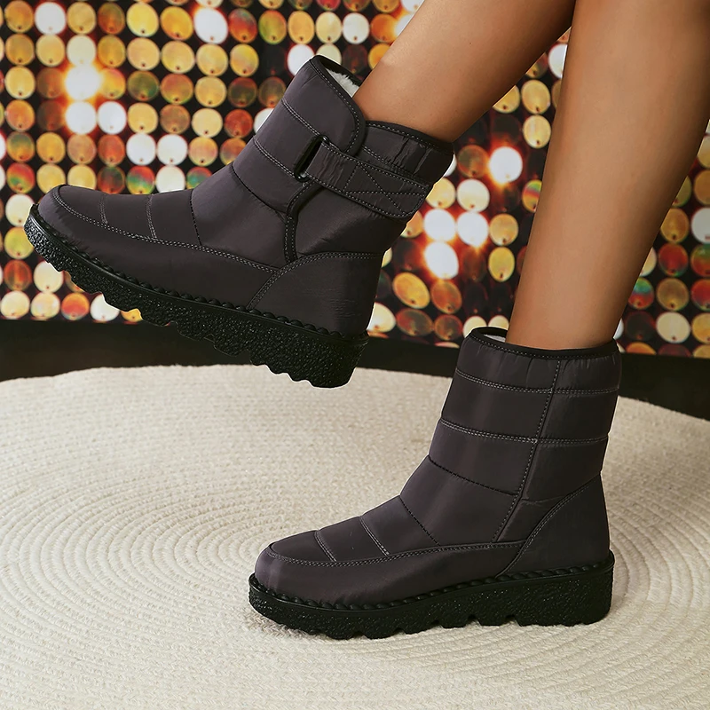 Waterproof Snow Boots for Women 2026 Non-slip Warm Winter Shoes Woman Thicken Plush Platform Ankle Boots Cotton Padded Shoes