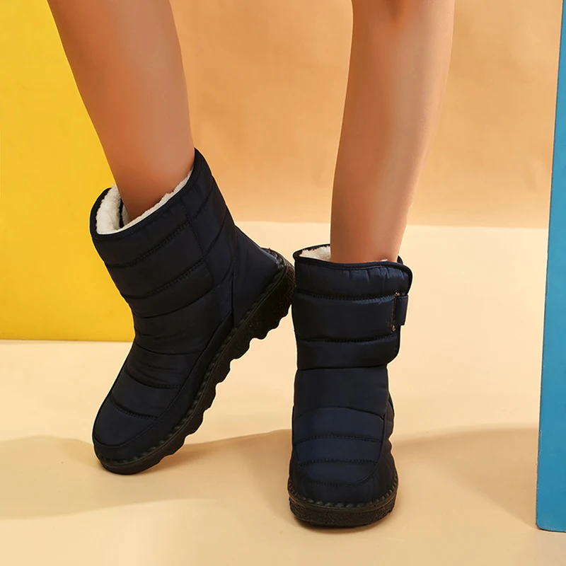 Waterproof Snow Boots for Women 2026 Non-slip Warm Winter Shoes Woman Thicken Plush Platform Ankle Boots Cotton Padded Shoes