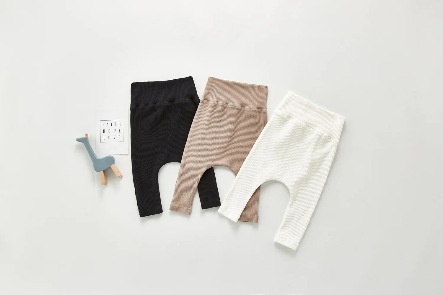 Spring And Autumn Newborn Infant Baby Boys And Girls Cotton Solid Color High Waisted Leggings Kids Fashion Baby Clothing