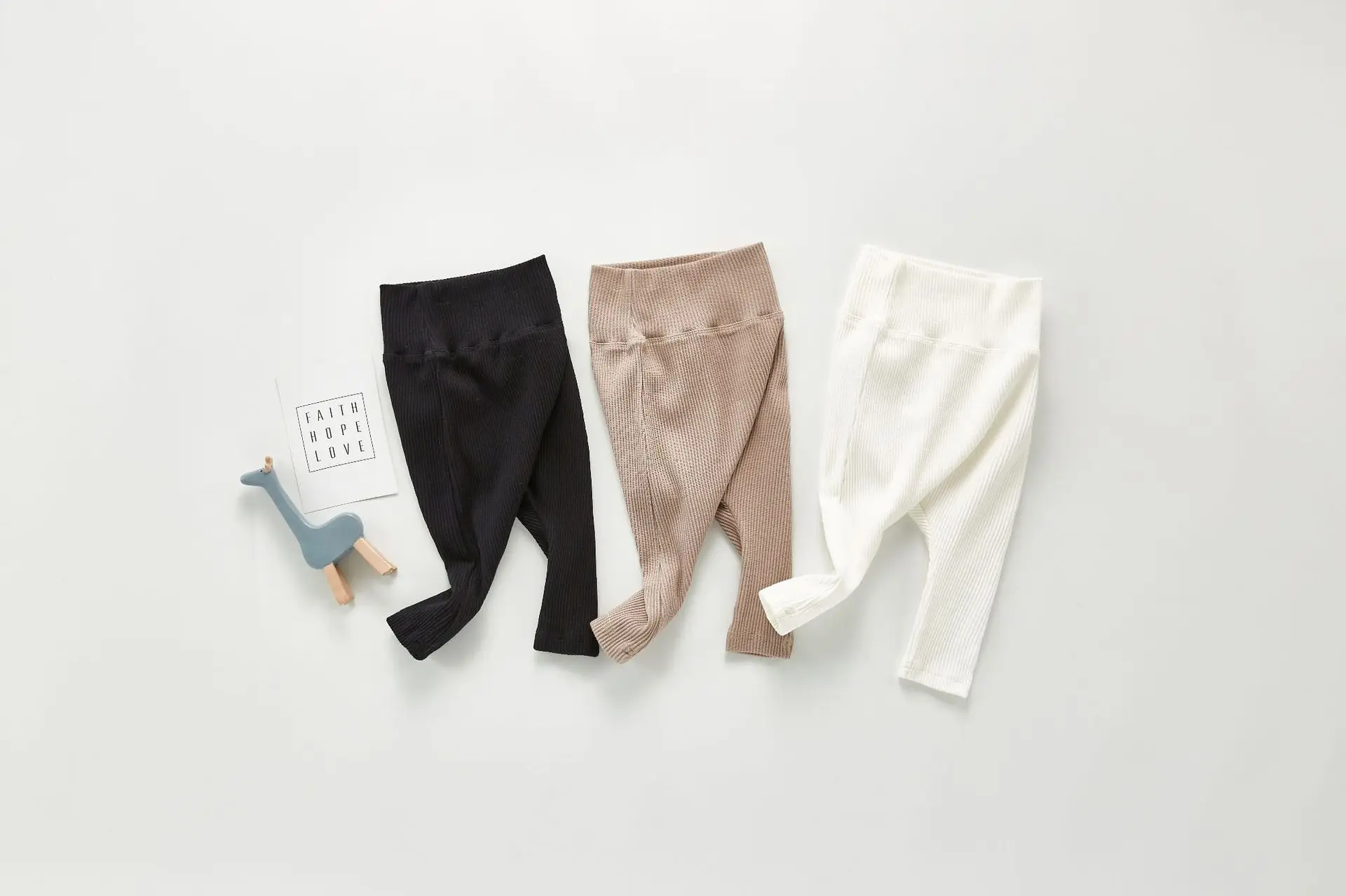 Spring And Autumn Newborn Infant Baby Boys And Girls Cotton Solid Color High Waisted Leggings Kids Fashion Baby Clothing