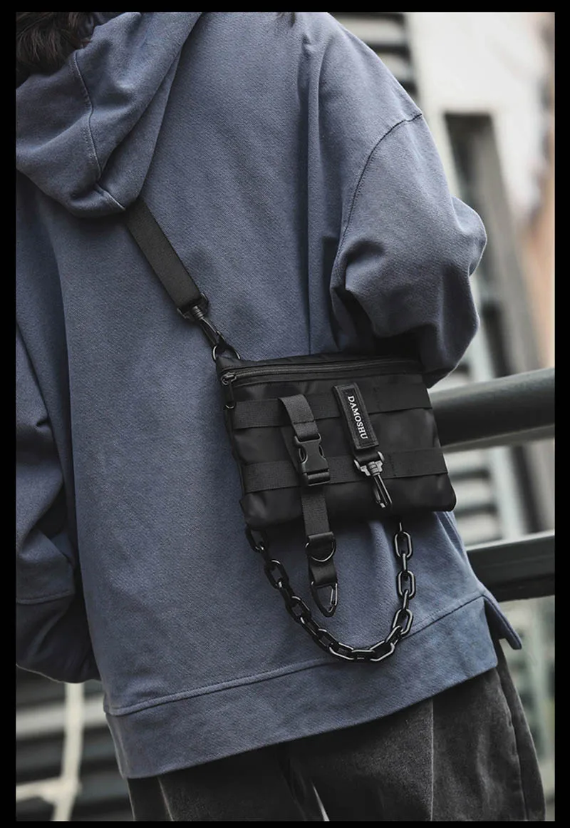 Functional Tactical Chest Bag For Unisex Fashion Bullet Hip Hop Vest Streetwear Bag Waist Pack Woman Black Wild Chest Rig Bag