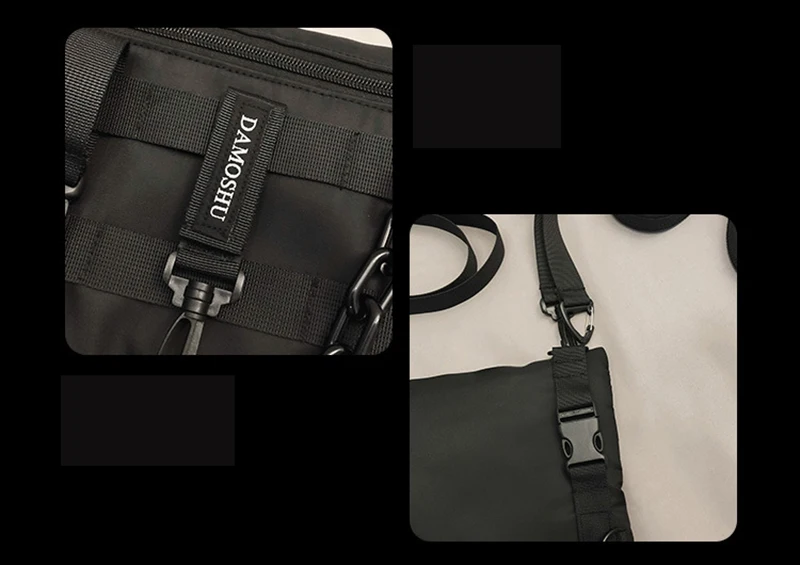 Functional Tactical Chest Bag For Unisex Fashion Bullet Hip Hop Vest Streetwear Bag Waist Pack Woman Black Wild Chest Rig Bag
