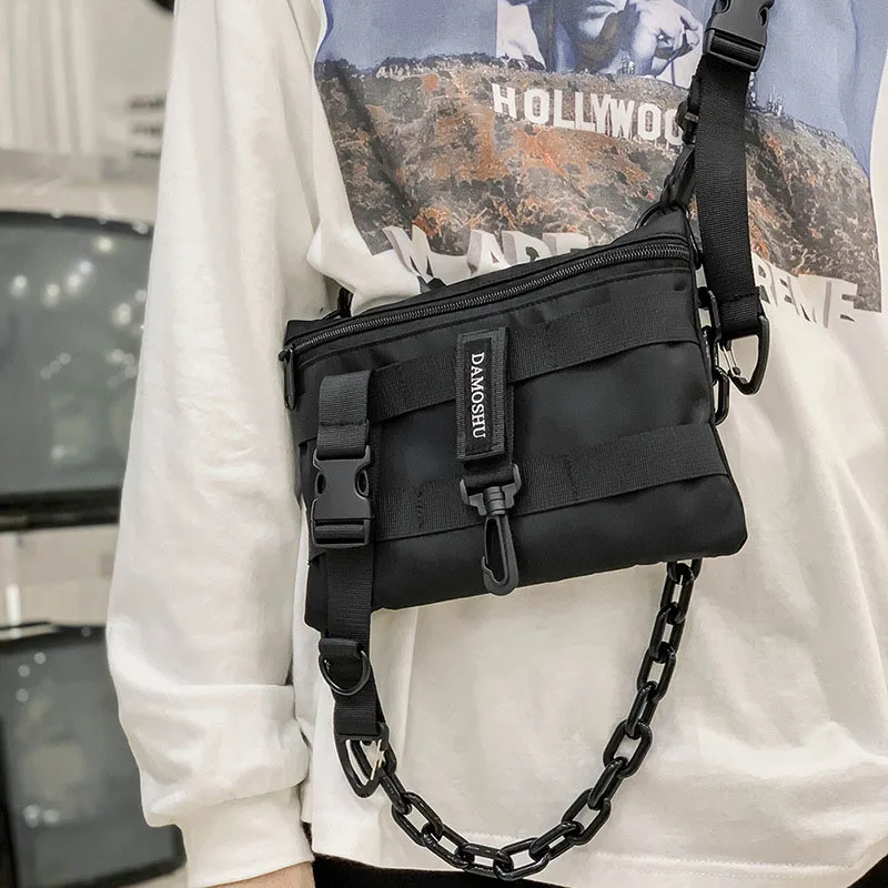 Functional Tactical Chest Bag For Unisex Fashion Bullet Hip Hop Vest Streetwear Bag Waist Pack Woman Black Wild Chest Rig Bag