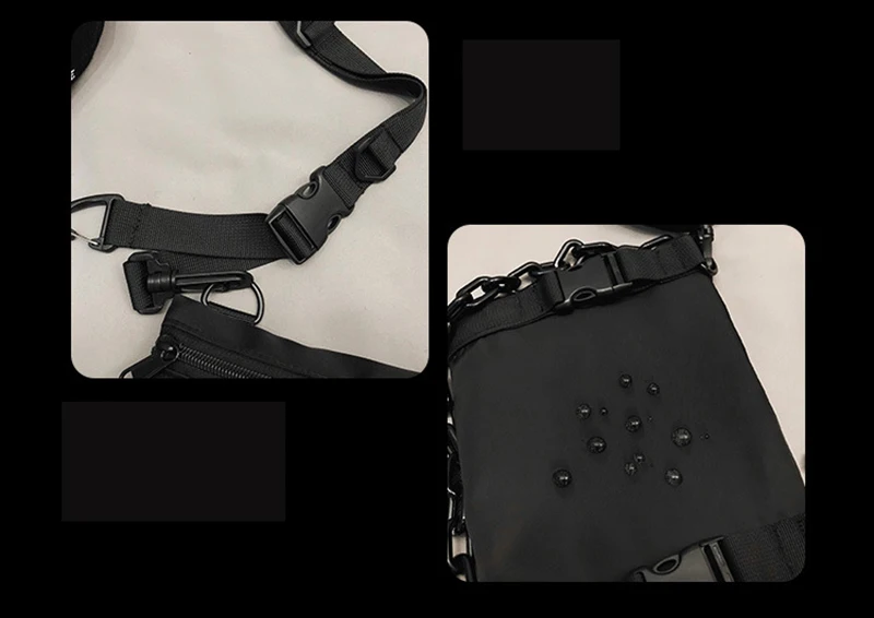 Functional Tactical Chest Bag For Unisex Fashion Bullet Hip Hop Vest Streetwear Bag Waist Pack Woman Black Wild Chest Rig Bag