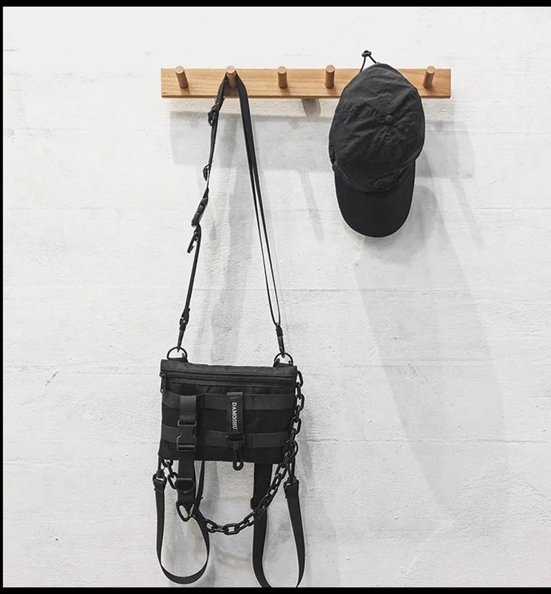 Functional Tactical Chest Bag For Unisex Fashion Bullet Hip Hop Vest Streetwear Bag Waist Pack Woman Black Wild Chest Rig Bag