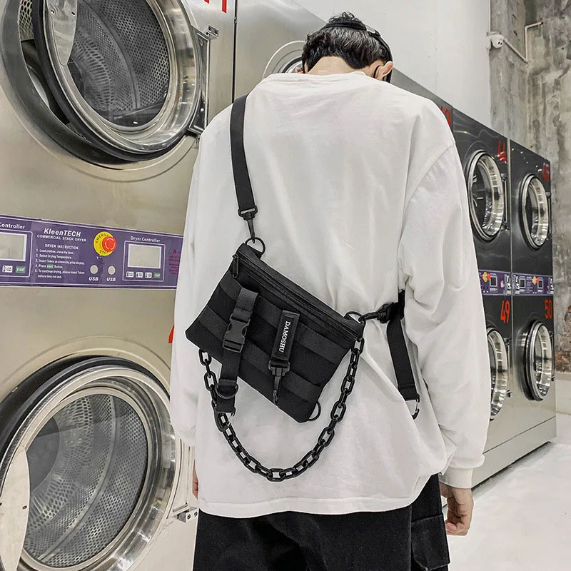 Functional Tactical Chest Bag For Unisex Fashion Bullet Hip Hop Vest Streetwear Bag Waist Pack Woman Black Wild Chest Rig Bag