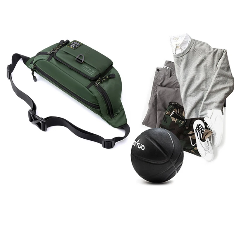 Men Waist Fanny Pack Belt Sling Chest Bag Travel Multi-Pocket Military Fashion Sports Nylon Male Pouch Purse Bum Hip Bags New
