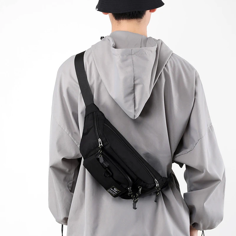 Men Waist Fanny Pack Belt Sling Chest Bag Travel Multi-Pocket Military Fashion Sports Nylon Male Pouch Purse Bum Hip Bags New