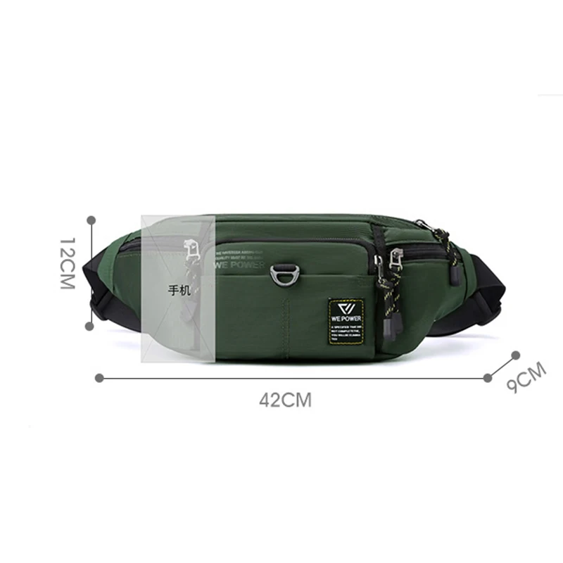 Men Waist Fanny Pack Belt Sling Chest Bag Travel Multi-Pocket Military Fashion Sports Nylon Male Pouch Purse Bum Hip Bags New