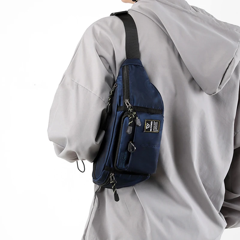 Men Waist Fanny Pack Belt Sling Chest Bag Travel Multi-Pocket Military Fashion Sports Nylon Male Pouch Purse Bum Hip Bags New