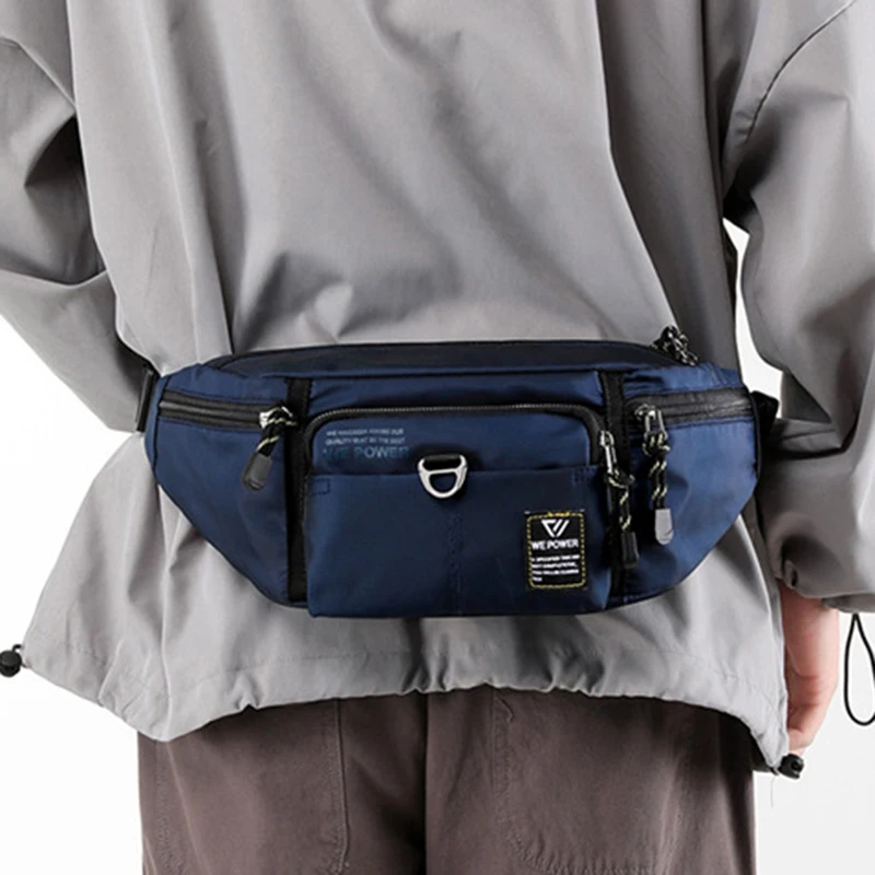 Men Waist Fanny Pack Belt Sling Chest Bag Travel Multi-Pocket Military Fashion Sports Nylon Male Pouch Purse Bum Hip Bags New