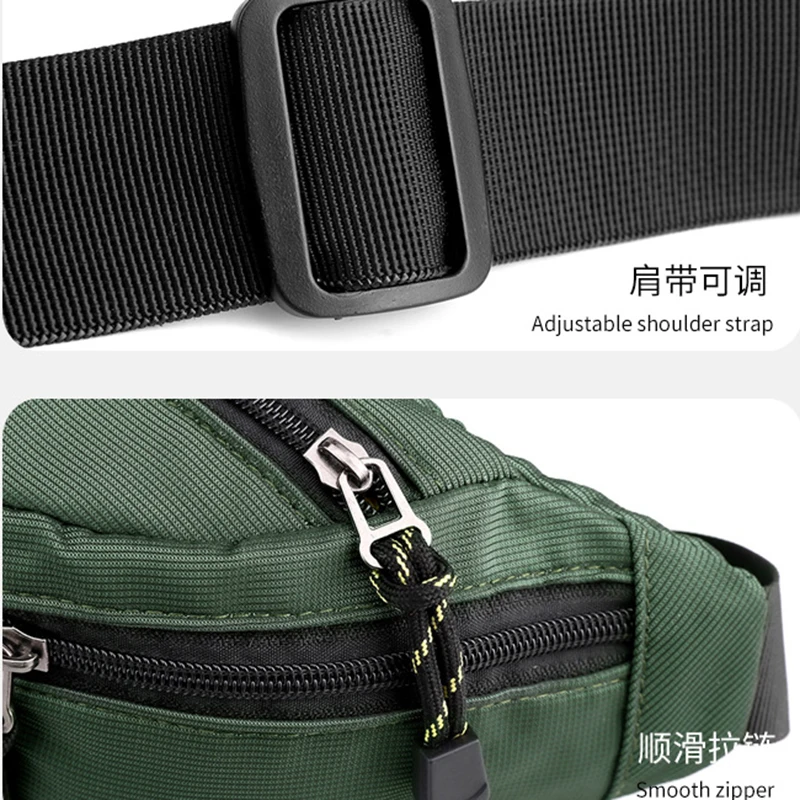 Men Waist Fanny Pack Belt Sling Chest Bag Travel Multi-Pocket Military Fashion Sports Nylon Male Pouch Purse Bum Hip Bags New