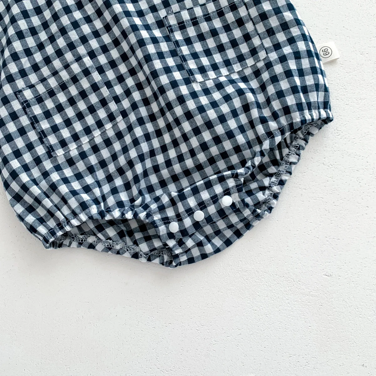 Summer New In Infant Baby Girls Short Sleeve Plaid Bear Outwear Kids Cotton Clothing One-pieces Newborn Cute Bodysuits 유아복
