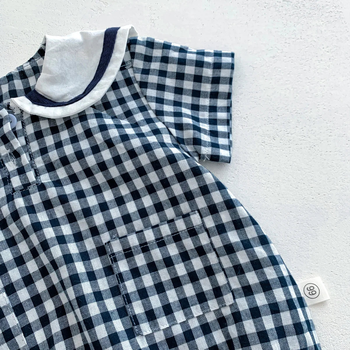 Summer New In Infant Baby Girls Short Sleeve Plaid Bear Outwear Kids Cotton Clothing One-pieces Newborn Cute Bodysuits 유아복