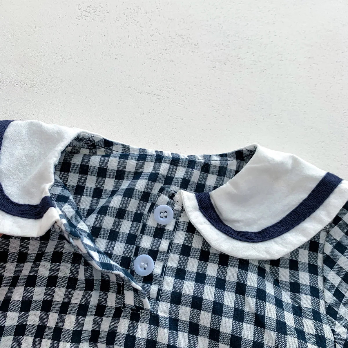 Summer New In Infant Baby Girls Short Sleeve Plaid Bear Outwear Kids Cotton Clothing One-pieces Newborn Cute Bodysuits 유아복