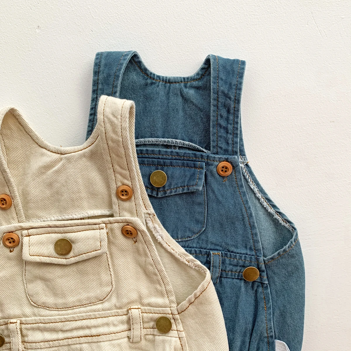 Baby Clothes Denim Sling Romper Infant Onesie Newborn One-piece 0-3 Years Old Complimentary Hat