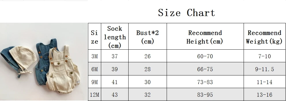 Baby Clothes Denim Sling Romper Infant Onesie Newborn One-piece 0-3 Years Old Complimentary Hat