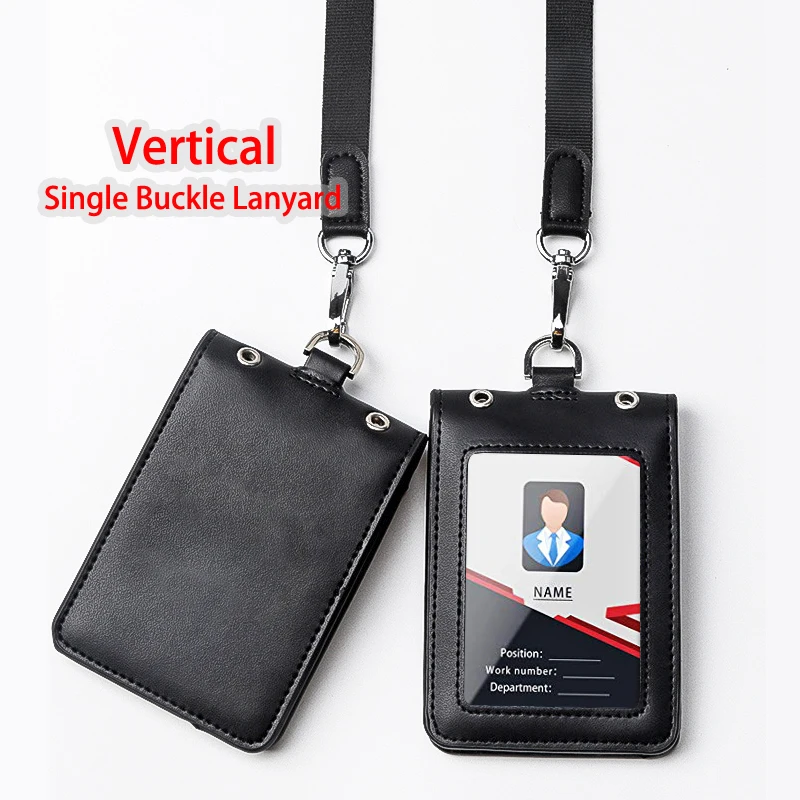 Reporter Police Badge ID Credit Card Holder Real Leather Business Name Tag Chest Card Pouch with Neck Lanyard Staff Supplies