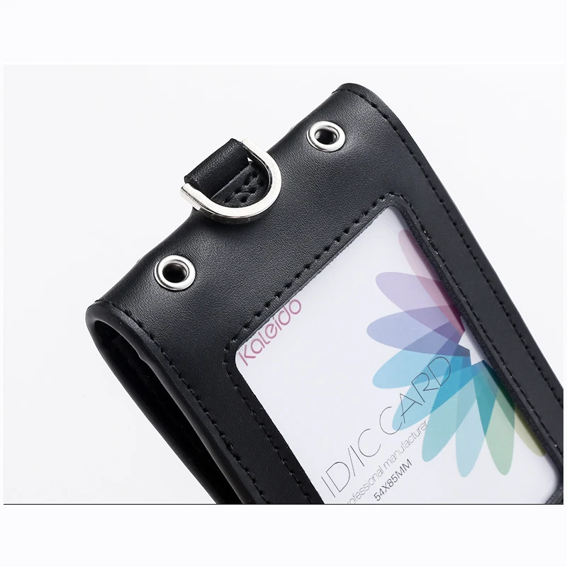 Reporter Police Badge ID Credit Card Holder Real Leather Business Name Tag Chest Card Pouch with Neck Lanyard Staff Supplies