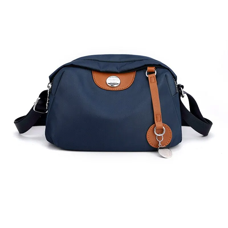 Nylon Women's Waterproof Large Capacity Crossbody Bag Casual Solid Color Messenger Shoulder Bag