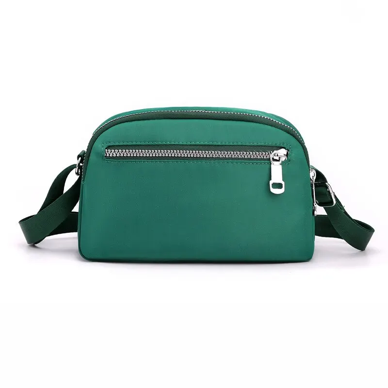 Nylon Women's Waterproof Large Capacity Crossbody Bag Casual Solid Color Messenger Shoulder Bag