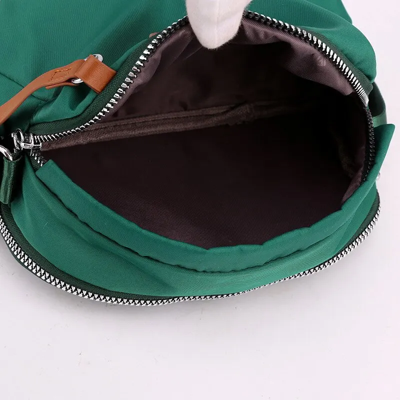 Nylon Women's Waterproof Large Capacity Crossbody Bag Casual Solid Color Messenger Shoulder Bag