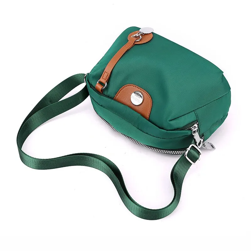 Nylon Women's Waterproof Large Capacity Crossbody Bag Casual Solid Color Messenger Shoulder Bag