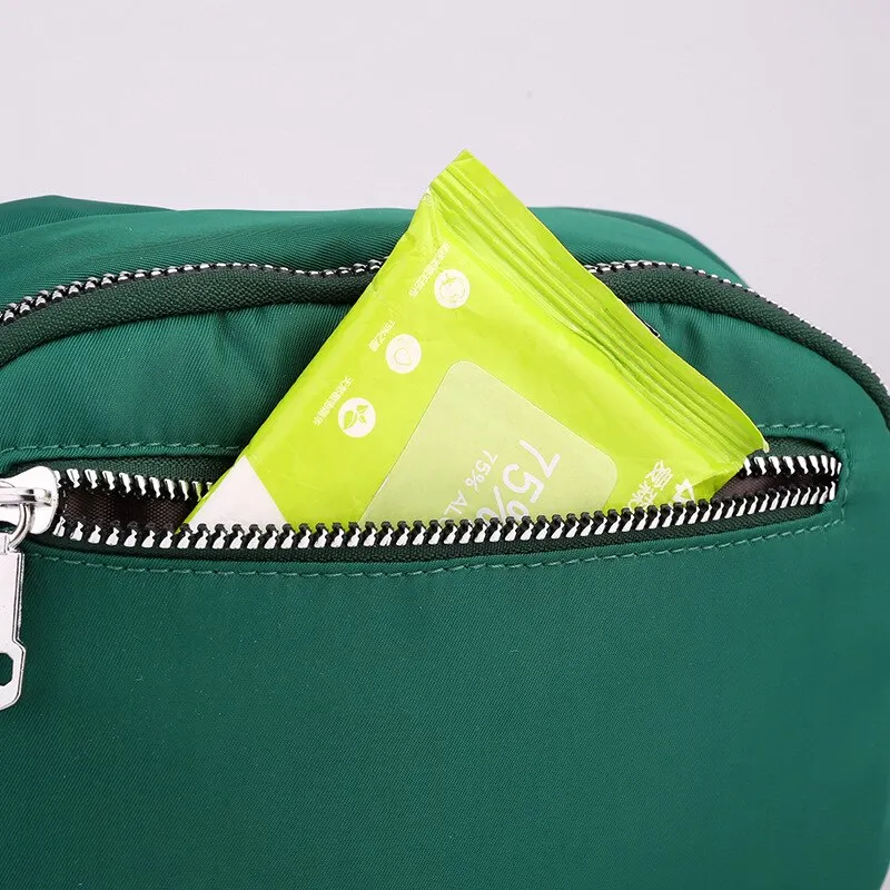 Nylon Women's Waterproof Large Capacity Crossbody Bag Casual Solid Color Messenger Shoulder Bag