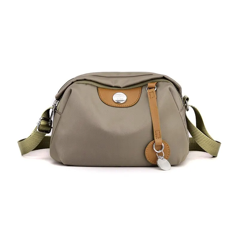 Nylon Women's Waterproof Large Capacity Crossbody Bag Casual Solid Color Messenger Shoulder Bag