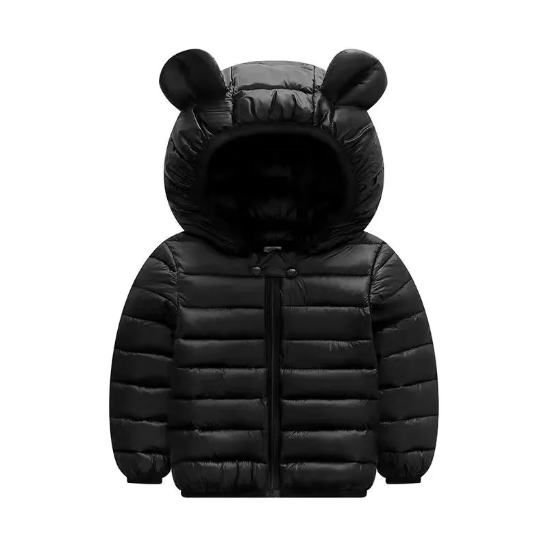 Children Boys Baby Hooded Lightweight Down Jackets Warm Outerwear Autumn Kids Girls Coats Cartoon Dinosaur Print Casual Clothing