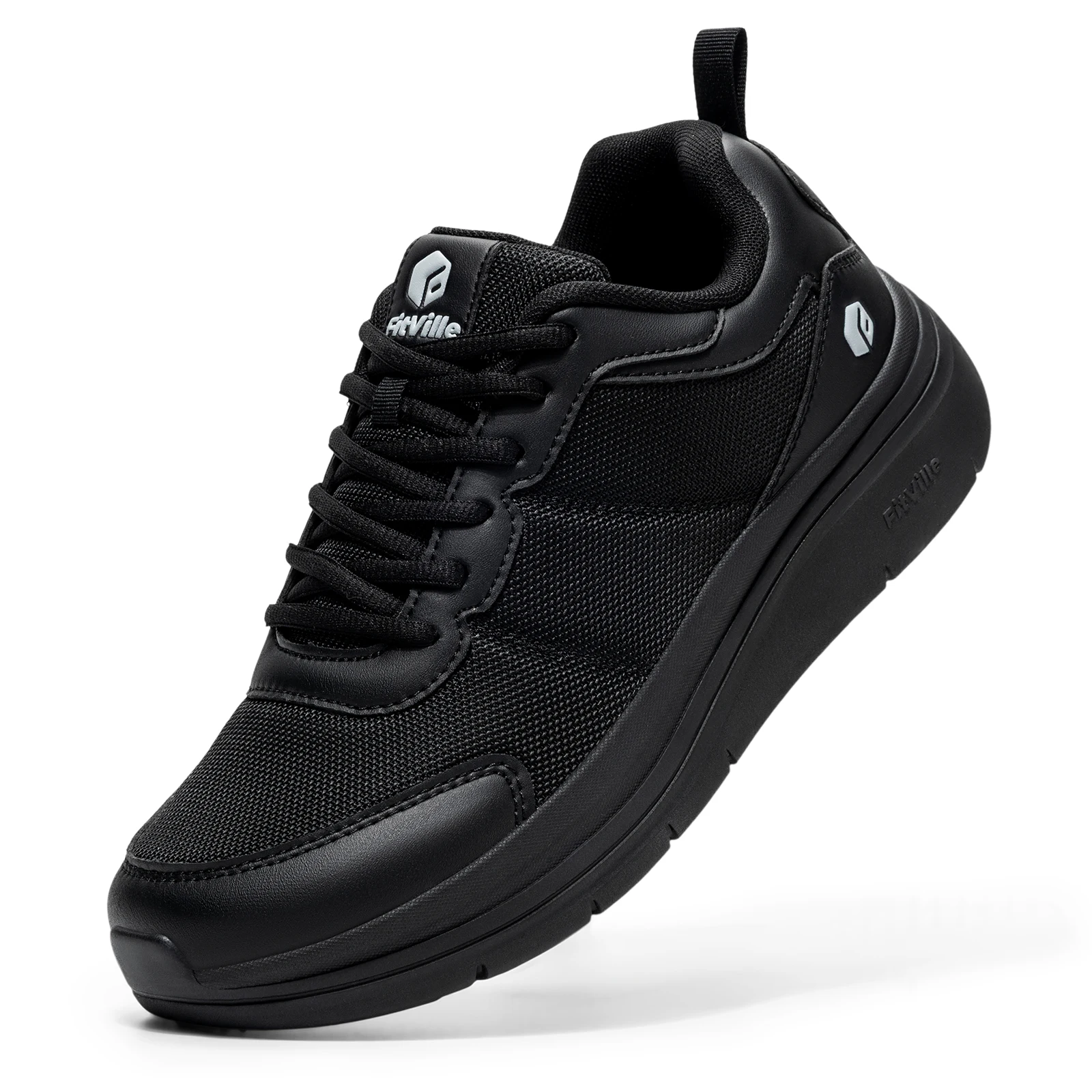 FitVille Men's Walking Shoes Wide Width Max Cushioning Lightweight Sneakers Sport Shoes for Plantar Fasciitis Pain Relief