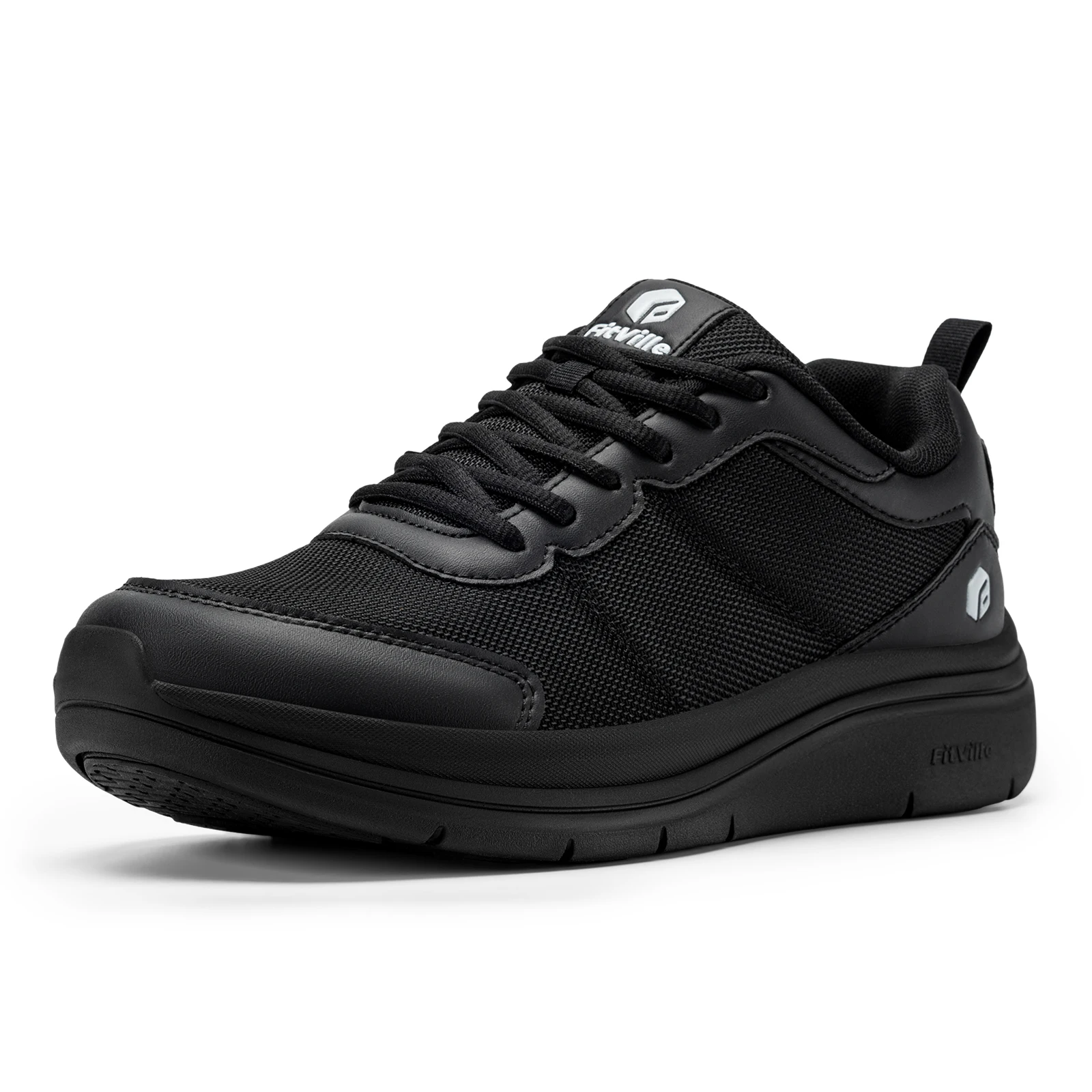 FitVille Men's Walking Shoes Wide Width Max Cushioning Lightweight Sneakers Sport Shoes for Plantar Fasciitis Pain Relief