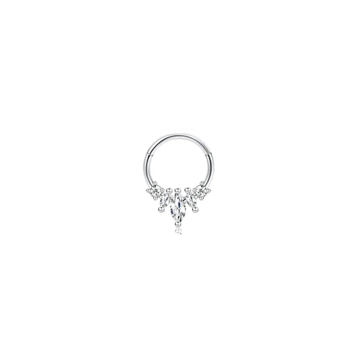1Pc 16G 316L Stainless Steel Septum Nose Rings,CZ Cartilage Tragus Helix Daith Hoop Earring Hypoallergenic Piercing Jewelry