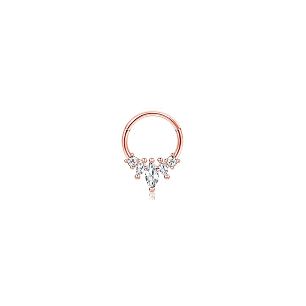 1Pc 16G 316L Stainless Steel Septum Nose Rings,CZ Cartilage Tragus Helix Daith Hoop Earring Hypoallergenic Piercing Jewelry