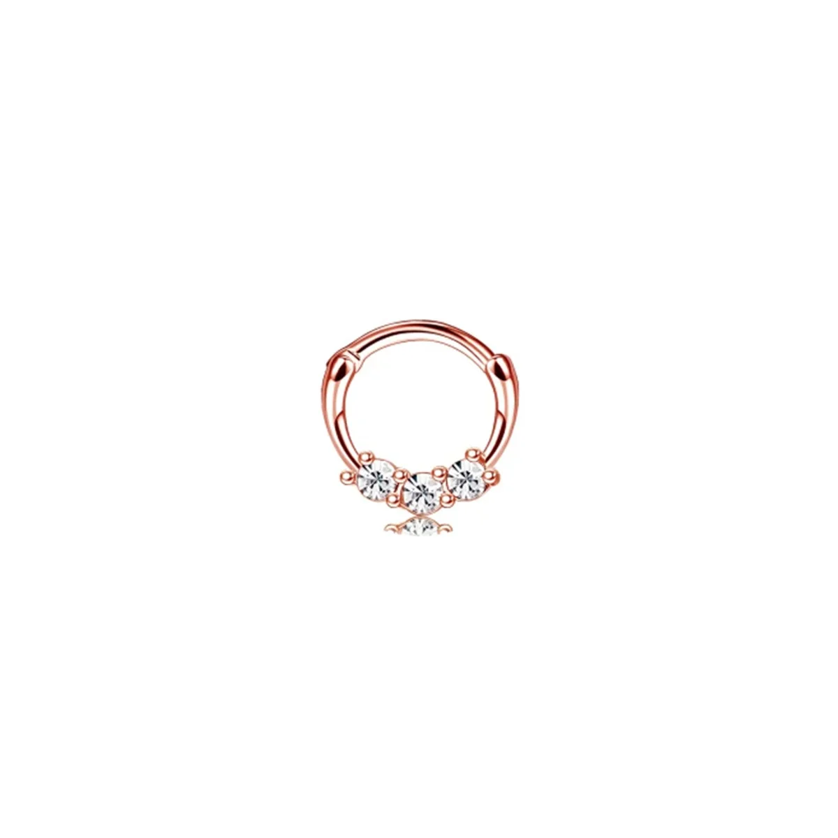 1Pc 16G 316L Stainless Steel Septum Nose Rings,CZ Cartilage Tragus Helix Daith Hoop Earring Hypoallergenic Piercing Jewelry
