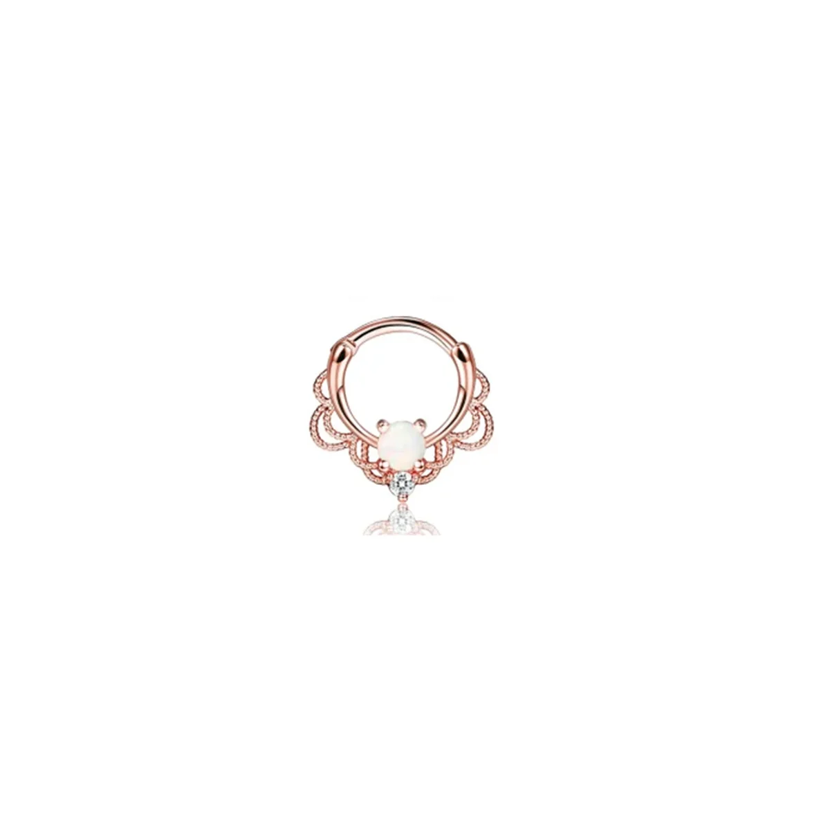 1Pc 16G 316L Stainless Steel Septum Nose Rings,CZ Cartilage Tragus Helix Daith Hoop Earring Hypoallergenic Piercing Jewelry