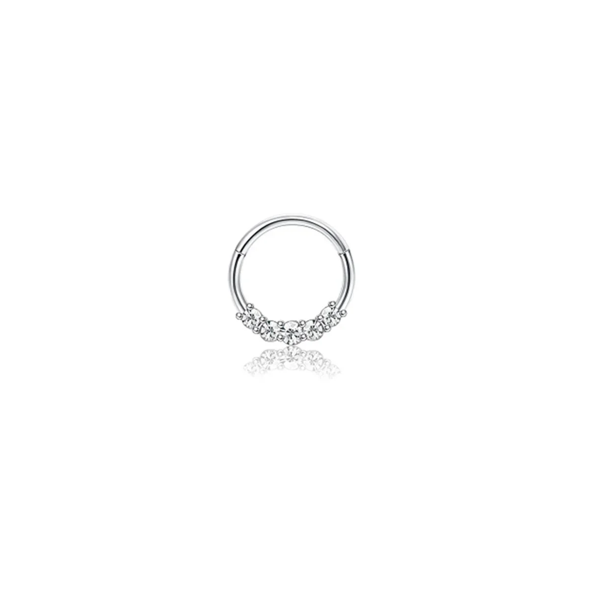 1Pc 16G 316L Stainless Steel Septum Nose Rings,CZ Cartilage Tragus Helix Daith Hoop Earring Hypoallergenic Piercing Jewelry