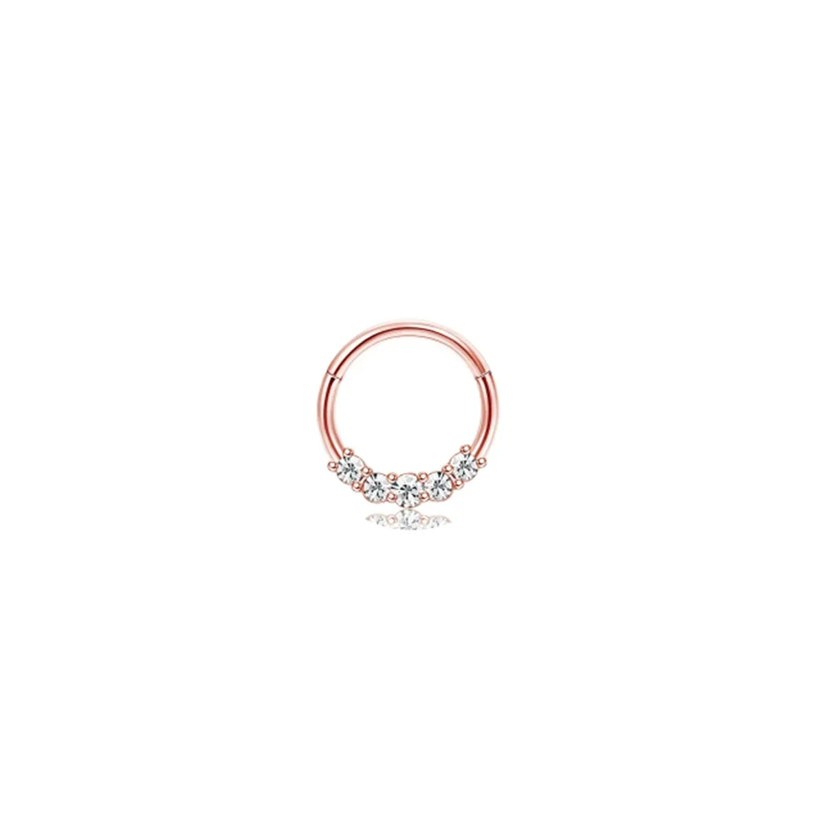 1Pc 16G 316L Stainless Steel Septum Nose Rings,CZ Cartilage Tragus Helix Daith Hoop Earring Hypoallergenic Piercing Jewelry