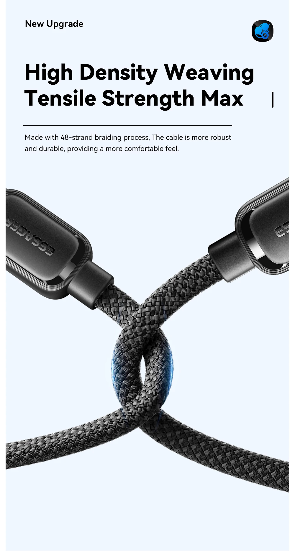 Essager PD 100W 60W Magnetic Suction Anti-Winding Type C to C Cable Fast Charge Cord Wire for Samsung Huawei Xiaomi Lenovo