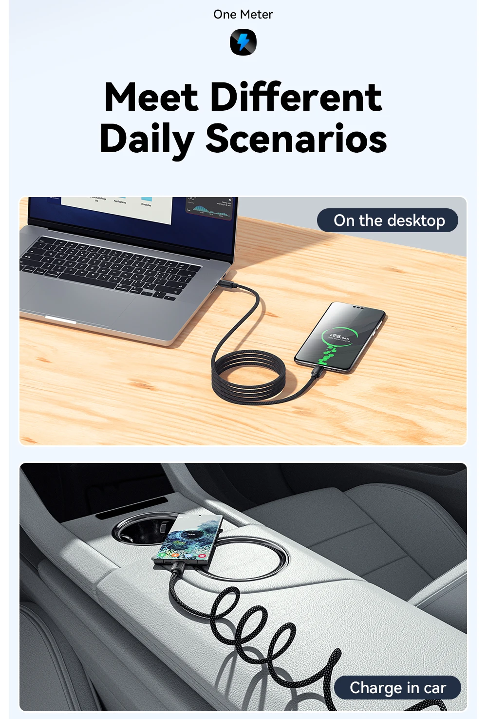 Essager PD 100W 60W Magnetic Suction Anti-Winding Type C to C Cable Fast Charge Cord Wire for Samsung Huawei Xiaomi Lenovo