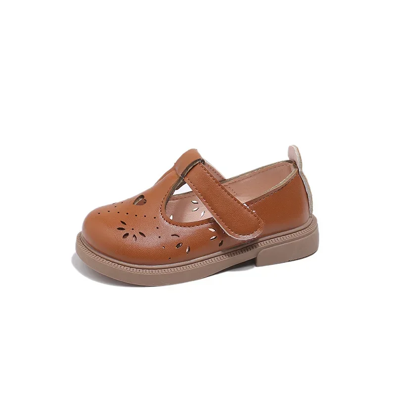 Size 21-30 2026 Spring Baby Girl Leather Shoes 2 To 3 Years Solid Color Soft Sole Princess Shoes Children's Casual Single Shoes