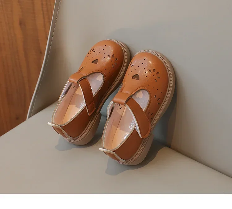 Size 21-30 2026 Spring Baby Girl Leather Shoes 2 To 3 Years Solid Color Soft Sole Princess Shoes Children's Casual Single Shoes