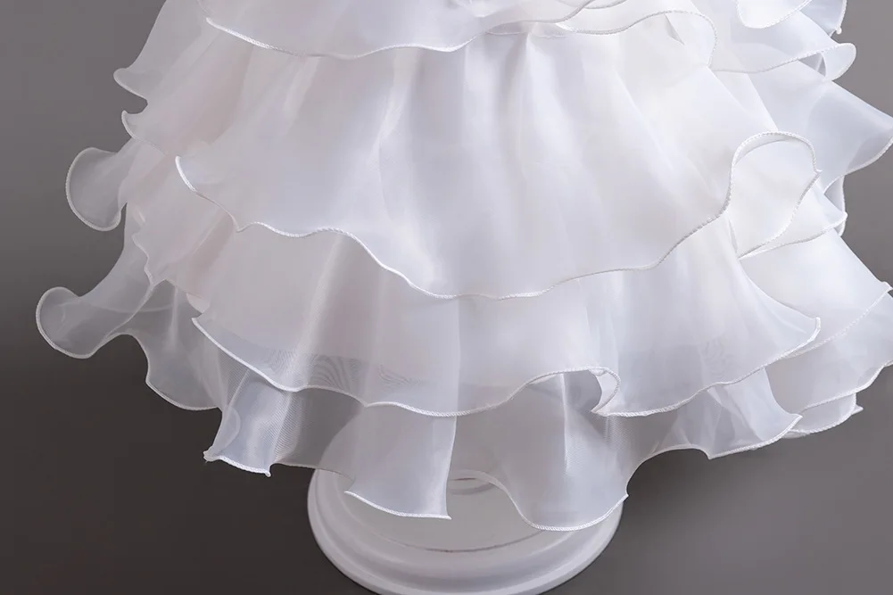New Girls Elegant Princess Dress Embroidered Sequins Birthday Ball Evening Dress Party Fluffy Cake Dress 4-12 Years Old Clothing