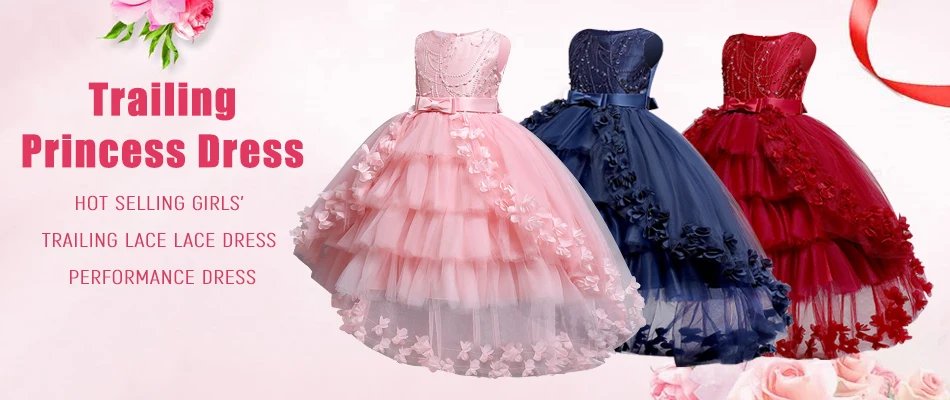 New Girls Elegant Princess Dress Embroidered Sequins Birthday Ball Evening Dress Party Fluffy Cake Dress 4-12 Years Old Clothing
