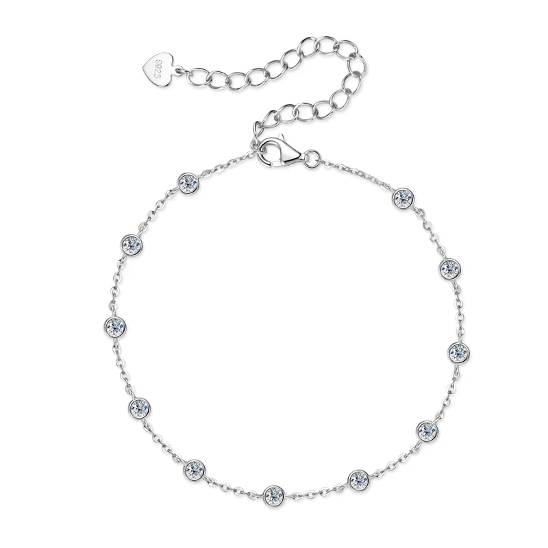 IOGOU 2.5mm D Color Full Moissanite Diamond Bracelet Engagement Jewelry 925 Sterling Silver Certified Women's Fashion Bracelets