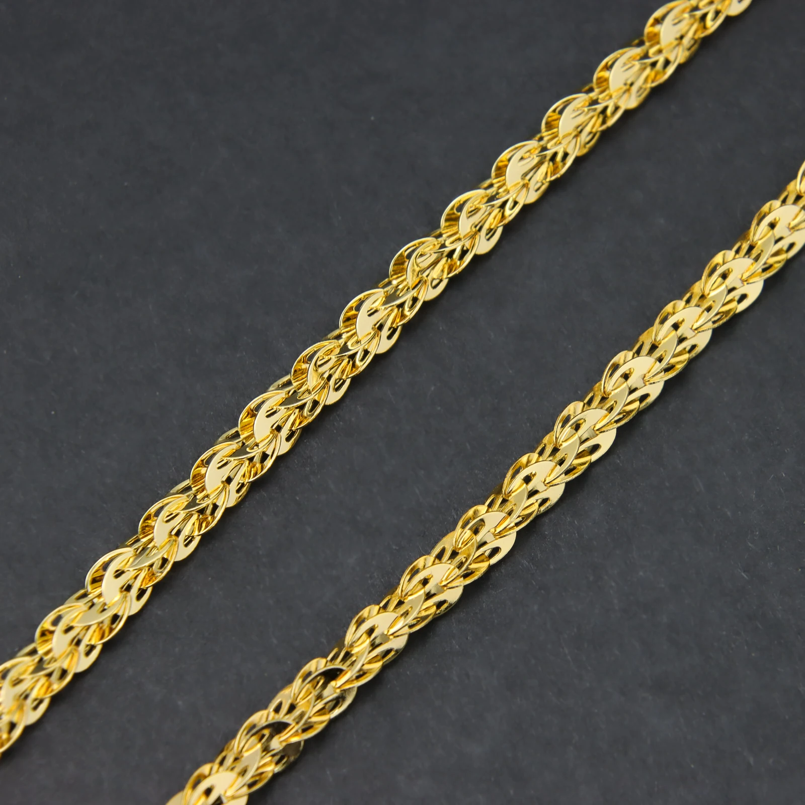 Luxury Arabic Long Necklace 21k Gold Plated 80cm 160cm Italian Vintage Chains Dubai Muslim Women Wedding Party Jewelry Gifts