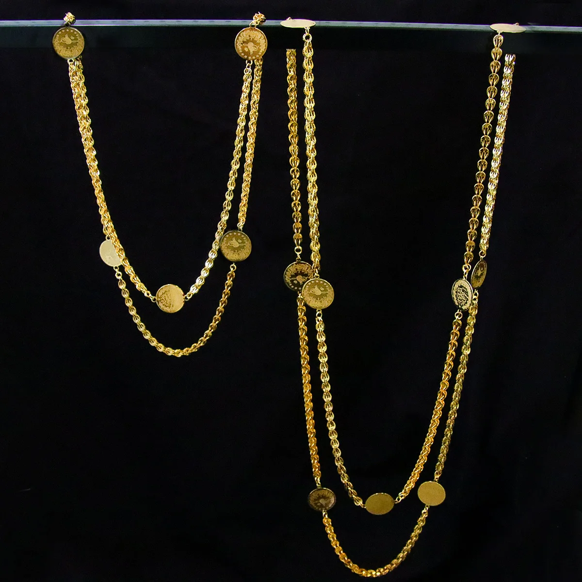 Luxury Arabic Long Necklace 21k Gold Plated 80cm 160cm Italian Vintage Chains Dubai Muslim Women Wedding Party Jewelry Gifts