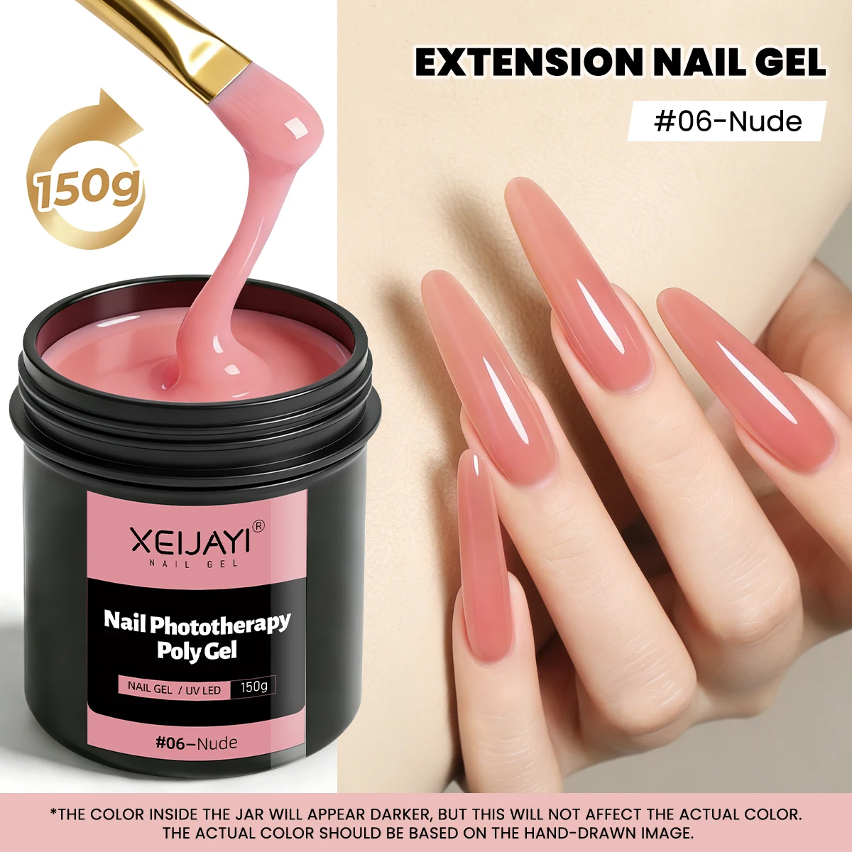 XEIJAYI 150g Poly Nail Gel UV LED Cured Builder Nail Gel Crystal Nail Extension Gel For Nails DIY At Home Salon
